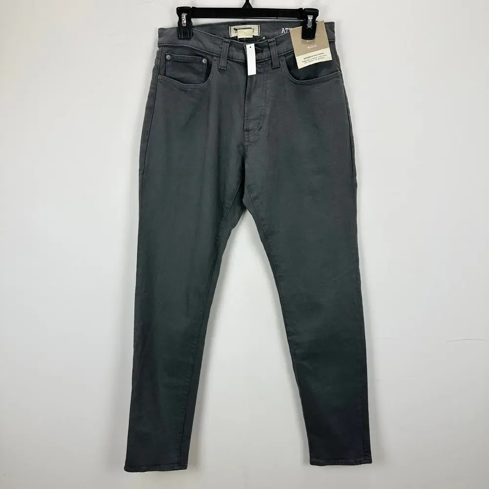 Madewell Garment Dyed Athletic Slim Jeans Thunder Cloud Gray Mens W 30 L 32 NWT